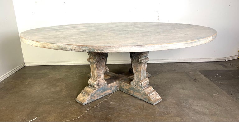 Monumental Neoclassical Style Painted Dining Table