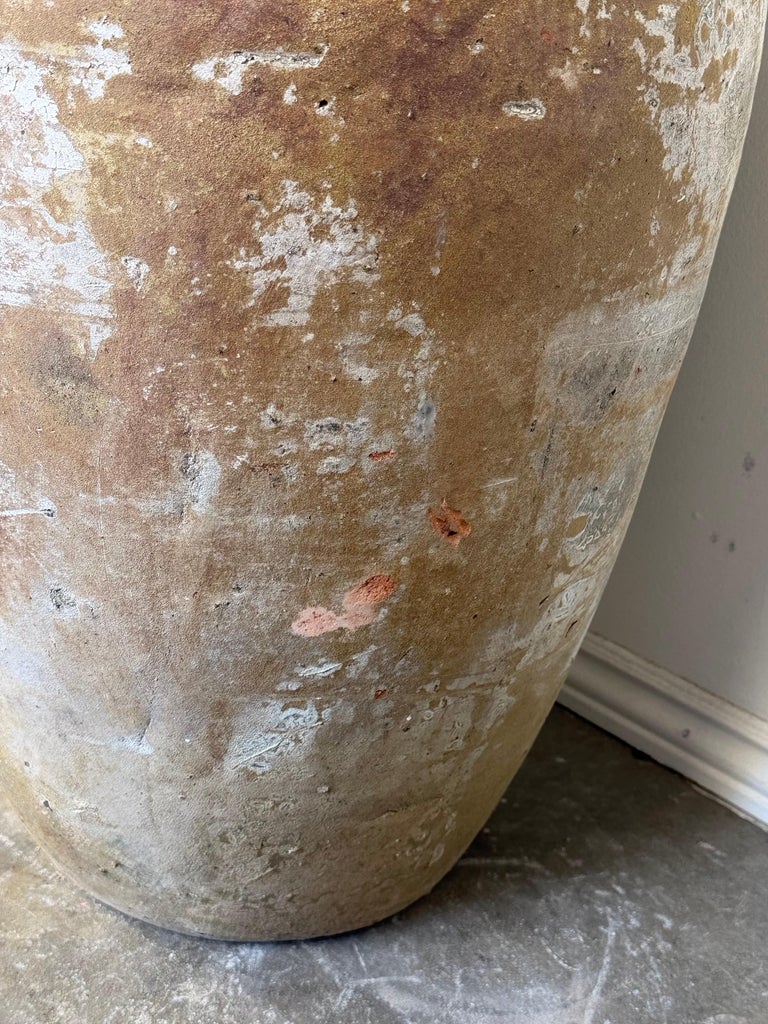Antique Monumental Olive Jar, Terracotta with Weathered Patina