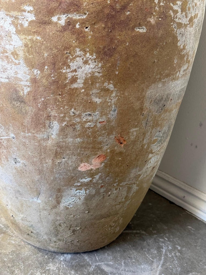 Antique Monumental Olive Jar, Terracotta with Weathered Patina
