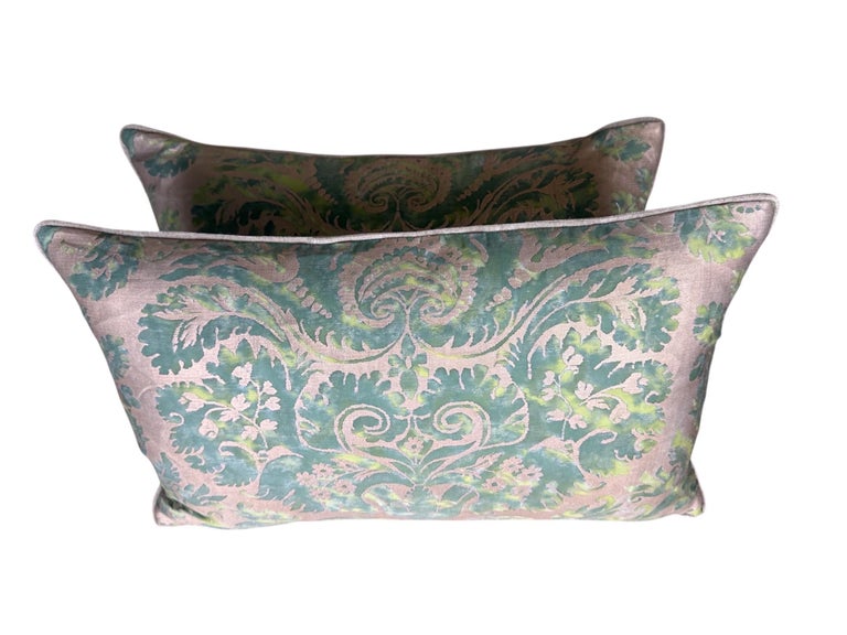 Pair of Green Fortuny Pillows