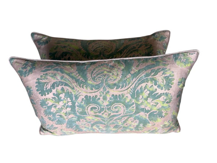 Pair of Green Fortuny Pillows