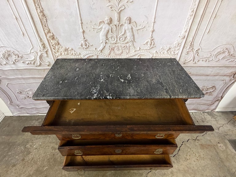 Antique French Louis Philippe Burl Walnut Commode-Marble Top