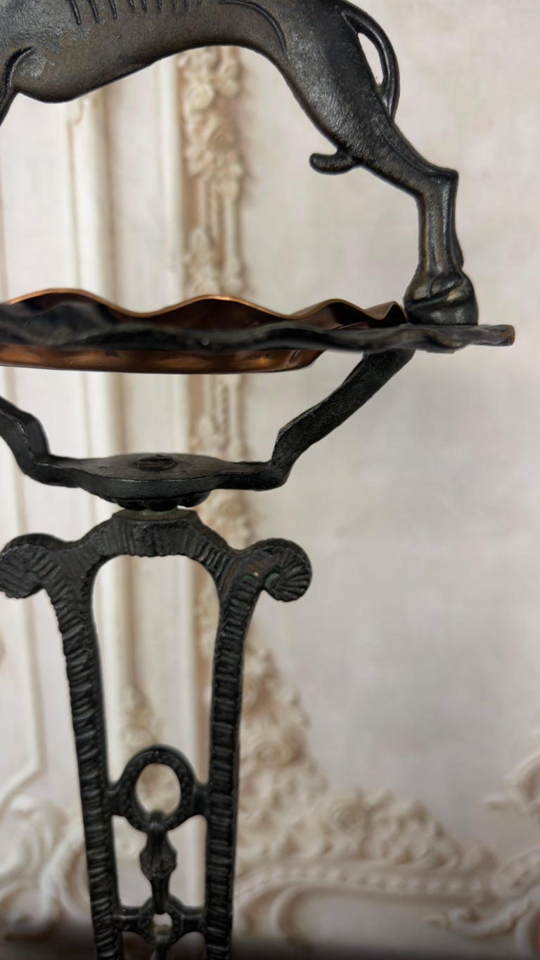French Art Deco Whippet Smoking Stand, Cast Iron, Circa 1925-1930