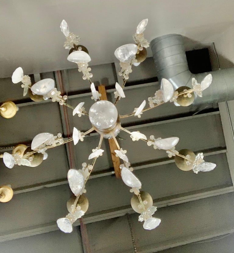 Eight Light Rock Crystal Chandelier C. 1930's