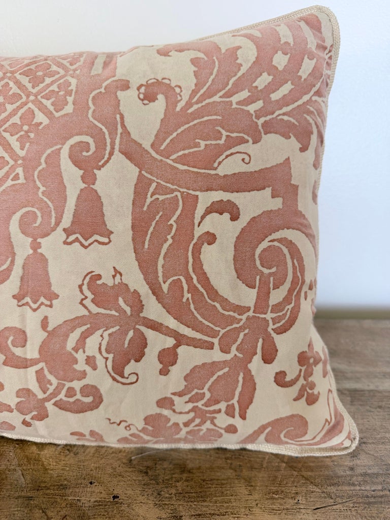 Pair of Bespoke Lumbar Pillows in Fortuny "Corone" Pattern