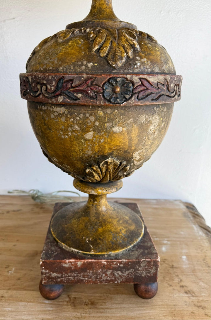 Pair of Hand Painted Lamps w/ Parchment Shades