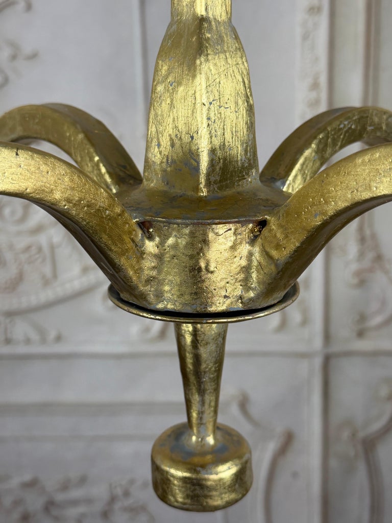 Gilt Gold Metal Leaf Chandelier by Miamar Home