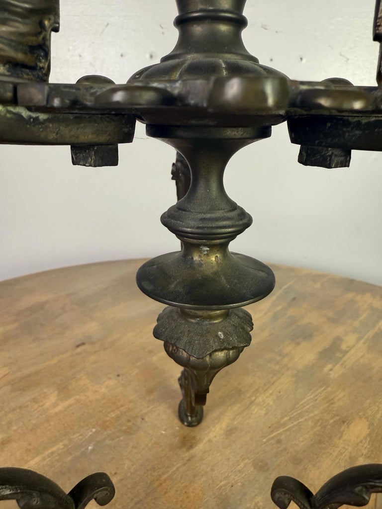 19th C. Bronze Table w/ Onyx Top