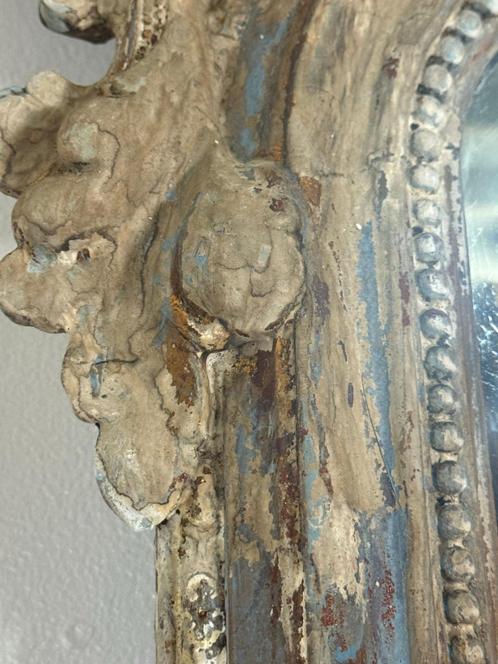 Pair of Monumental Italian Baroque Giltwood Mirrors-18th Century