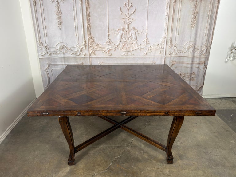 Monumental French Parquet of Versailles Convertible Dining Table