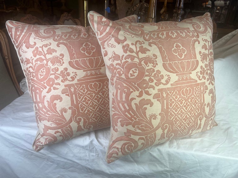 Pair of Carnavalet Patterned Fortuny Pillows