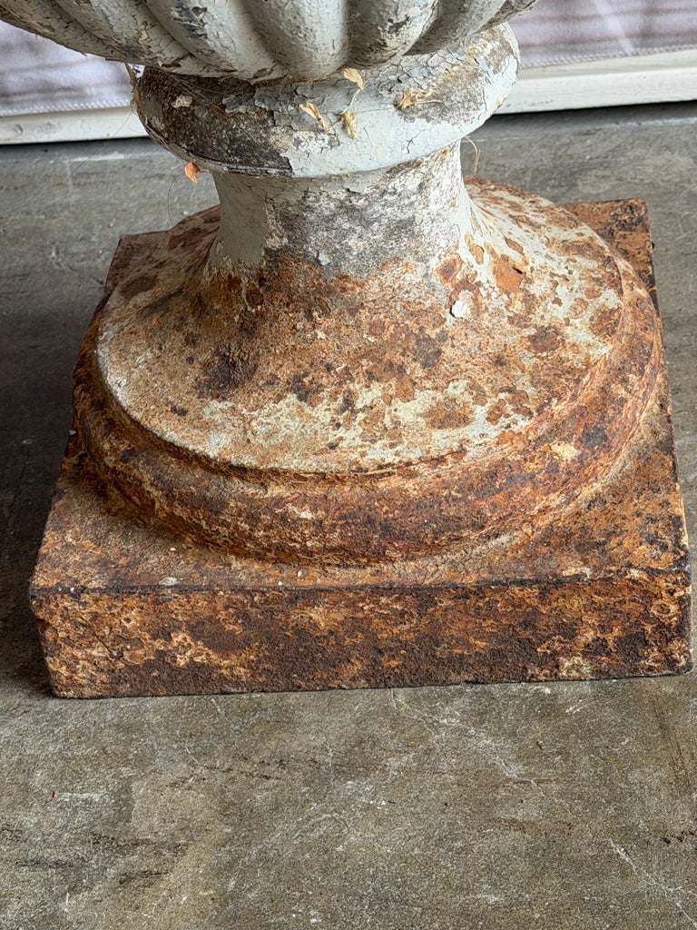 Set of 4 19th Century French Cast Iron Garden Urns