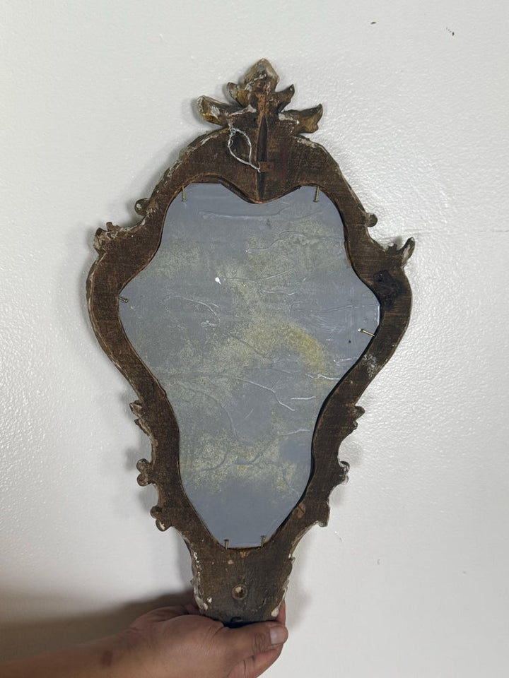 Antique Italian Rococo Giltwood Wall Mirror, Early 19th Century