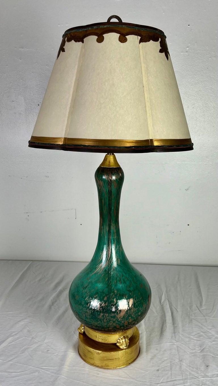 20th Century Murano Lamp with Parchment Shade