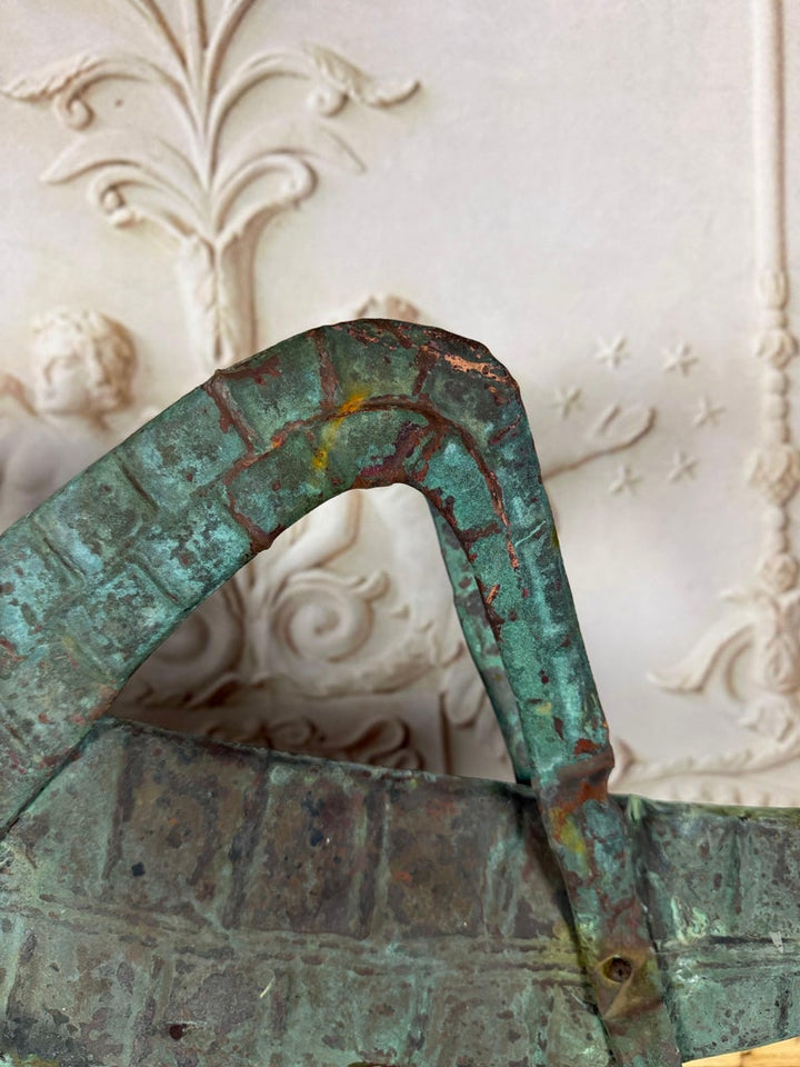 Vintage Verdigris Copper Grasshopper Sculpture