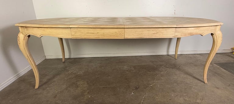 French Provincial Style Bleached Dining Table C. 1930's