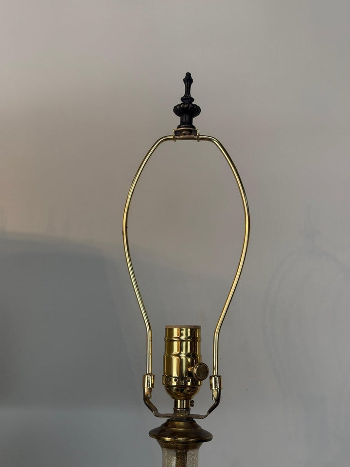 Pair of Vintage Murano Glass Table Lamps - Barovier &amp; Toso Style Olive Green