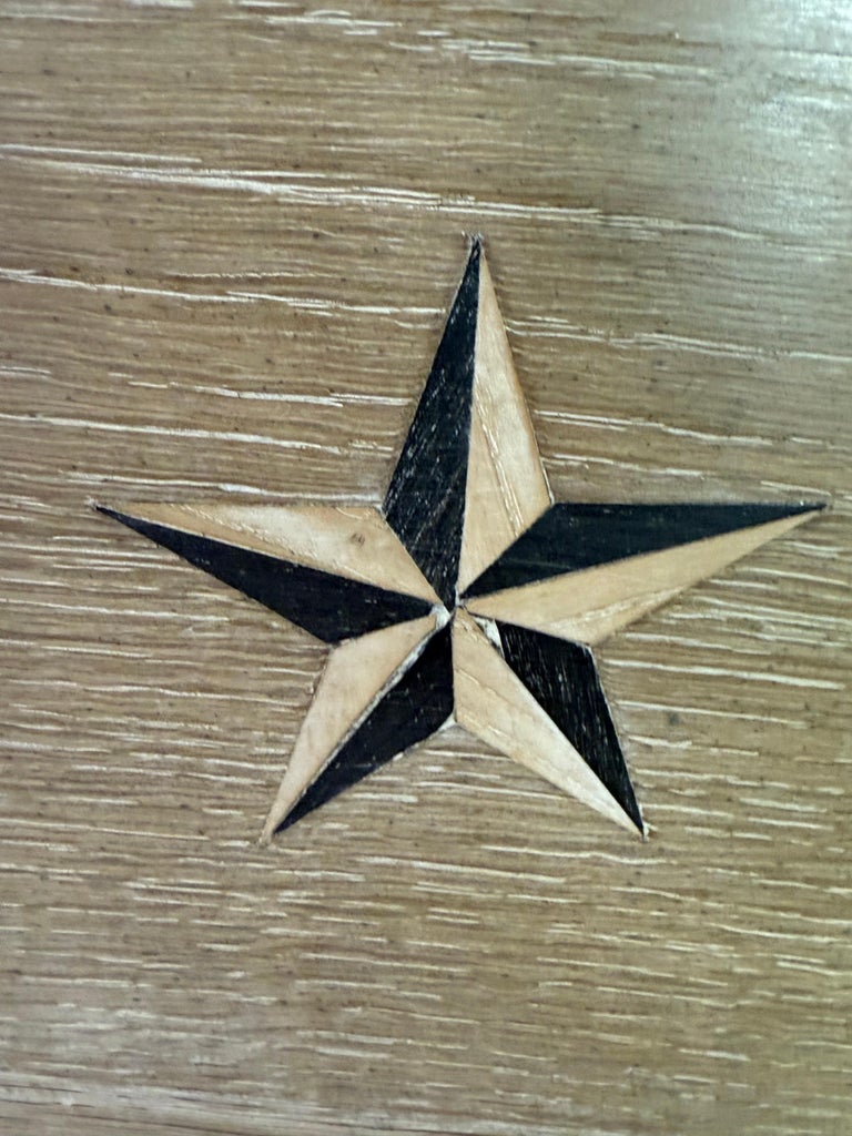 French Provincial Star-Inlaid Armoire, 18th-century