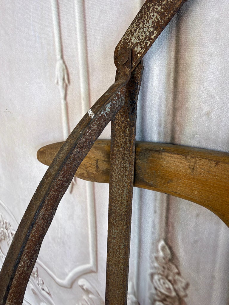Antique American Wooden Sled with Original Red Graphics