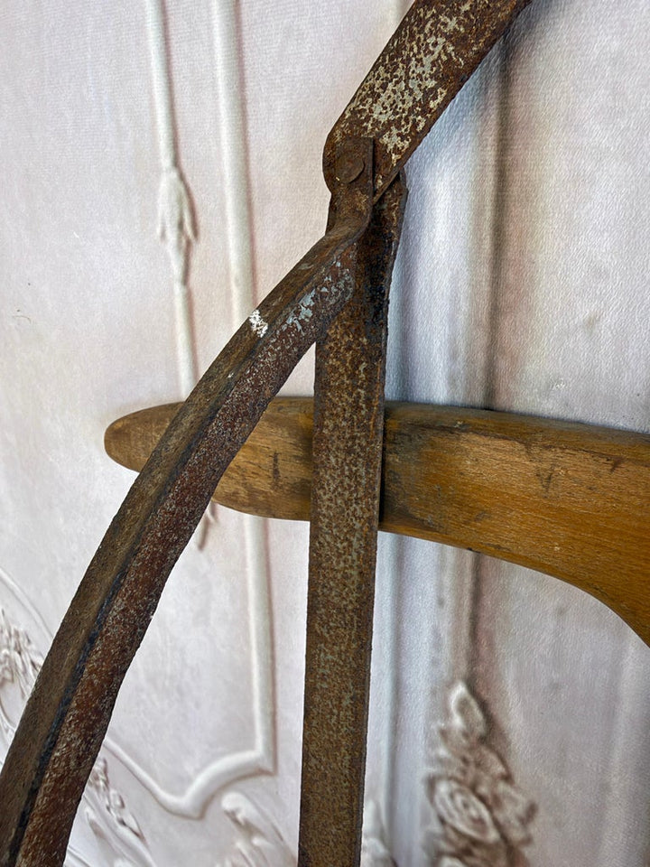 Antique American Wooden Sled with Original Red Graphics