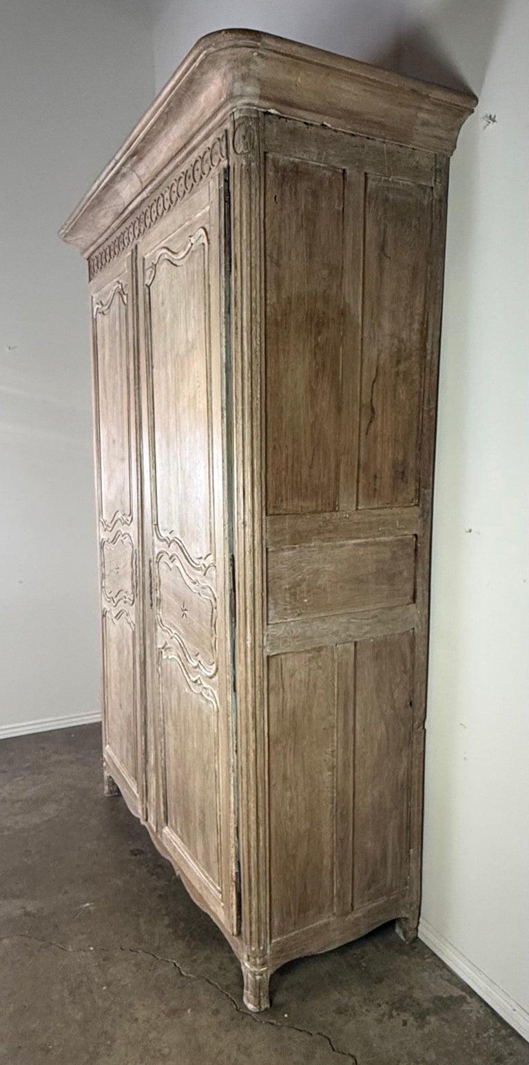 French Provincial Star-Inlaid Armoire, 18th-century