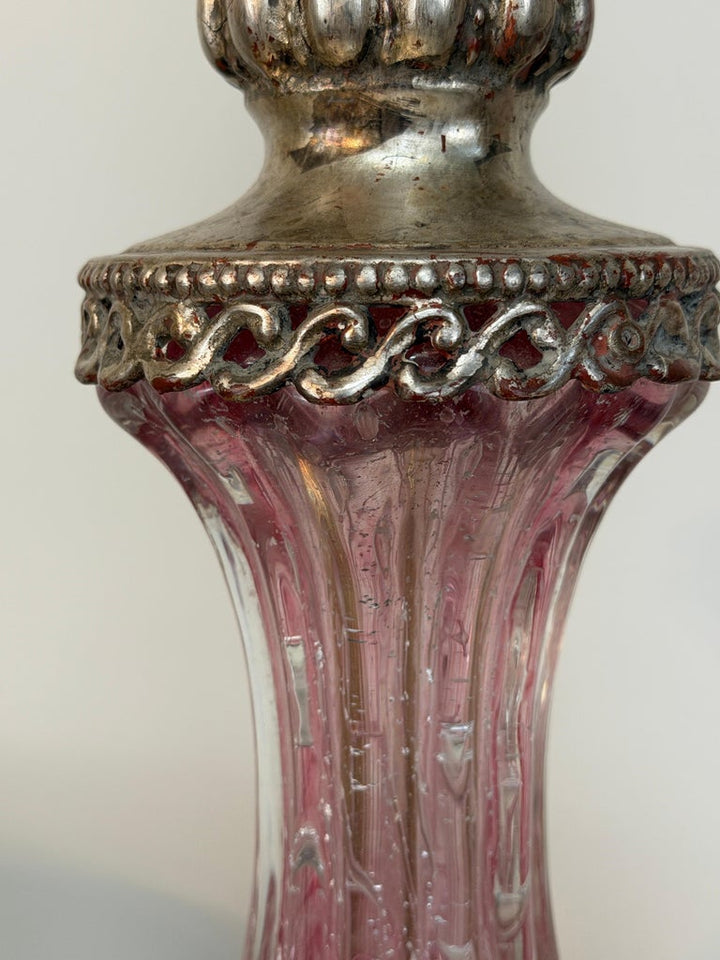 Pair of Murano Pink Bullicante Glass Table Lamps - Barovier &amp; Toso Style