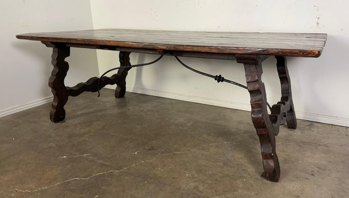 19th C. Rustic Spanish Trestle Table