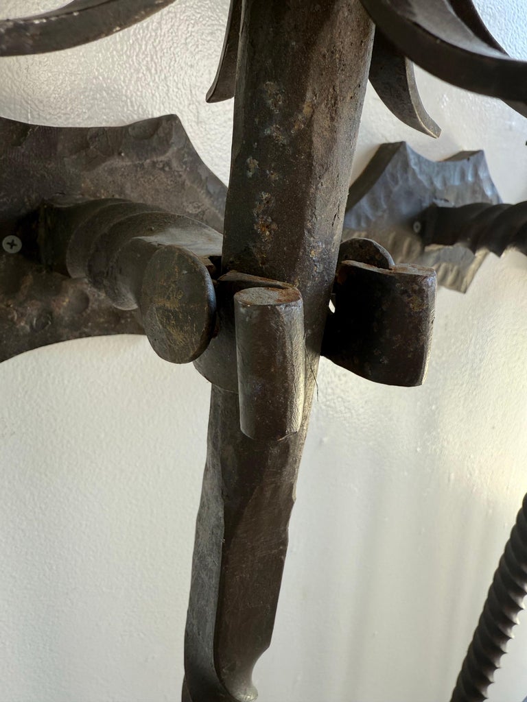 Set of Five Spanish Wrought Iron Sconces