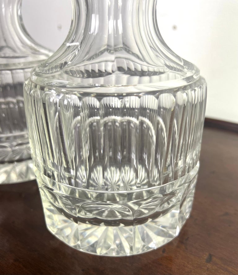 Pair of Cut Crystal & Silver Decanters C. 1930's