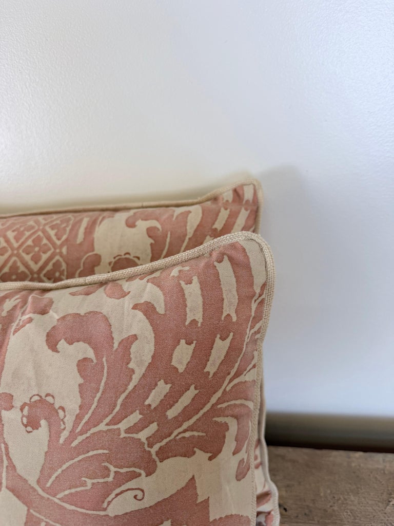 Pair of Bespoke Lumbar Pillows in Fortuny "Corone" Pattern
