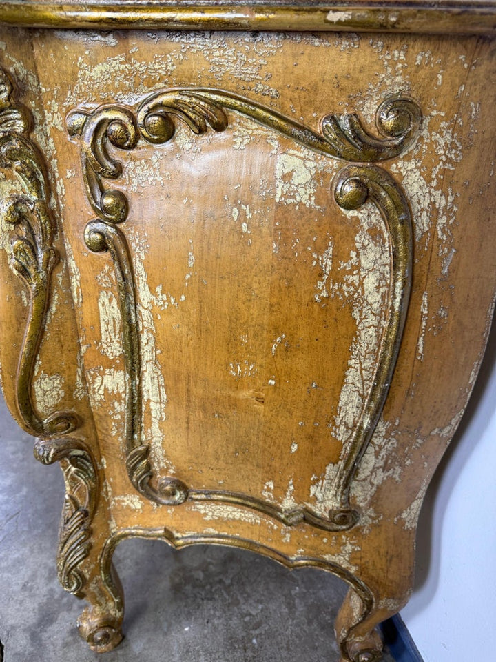 French Rococo Painted and Giltwood Commode