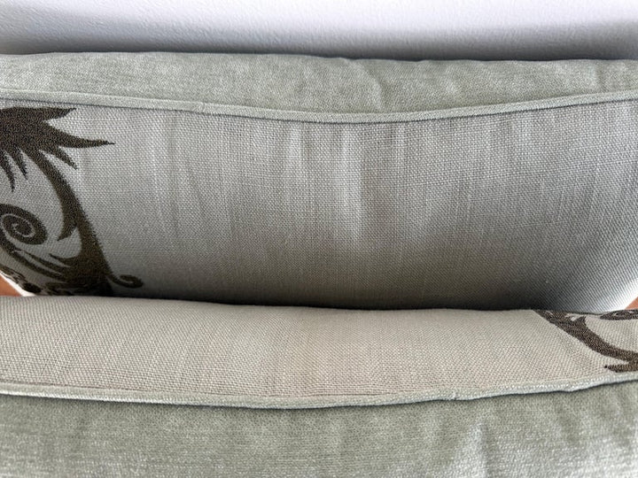 Pair of Custom Embroidered Linen Pillows