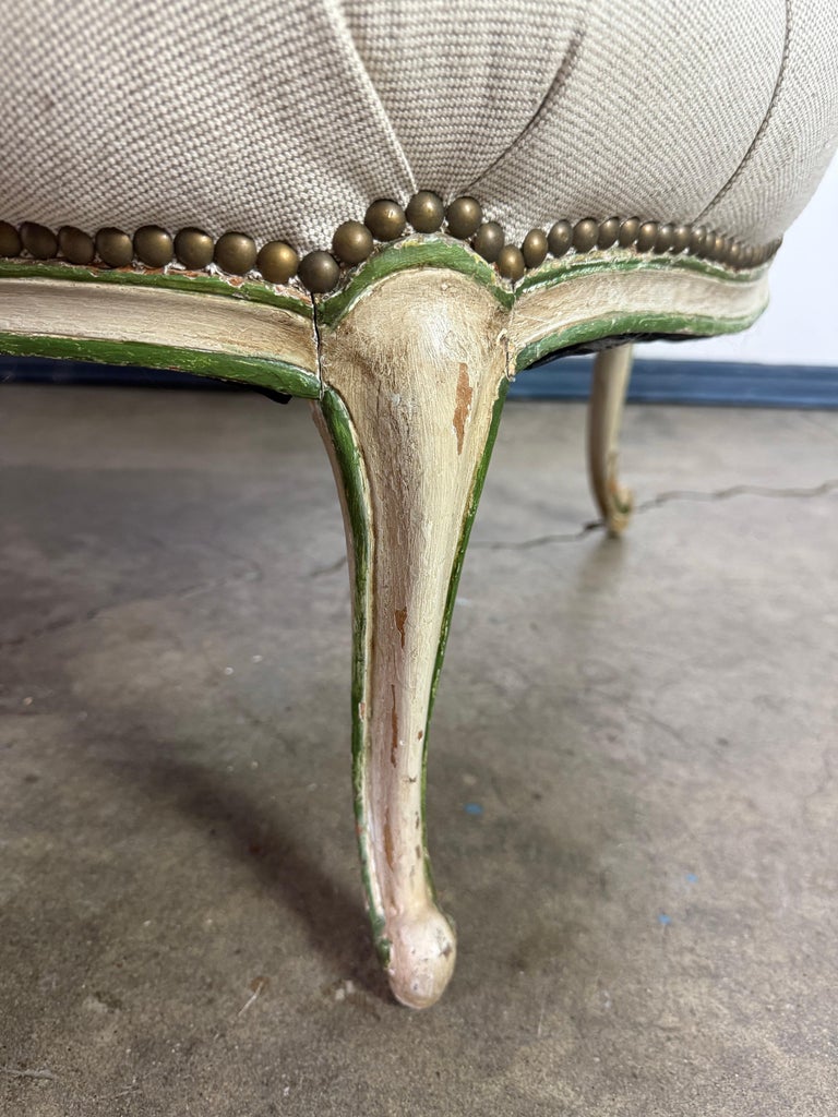French Louis XV Style Tufted Chaise Lounge