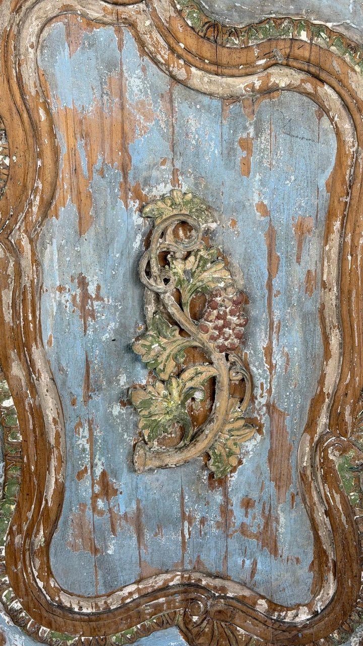 19th Century French Louis XV Rococo Doors with Distressed Wood Finish