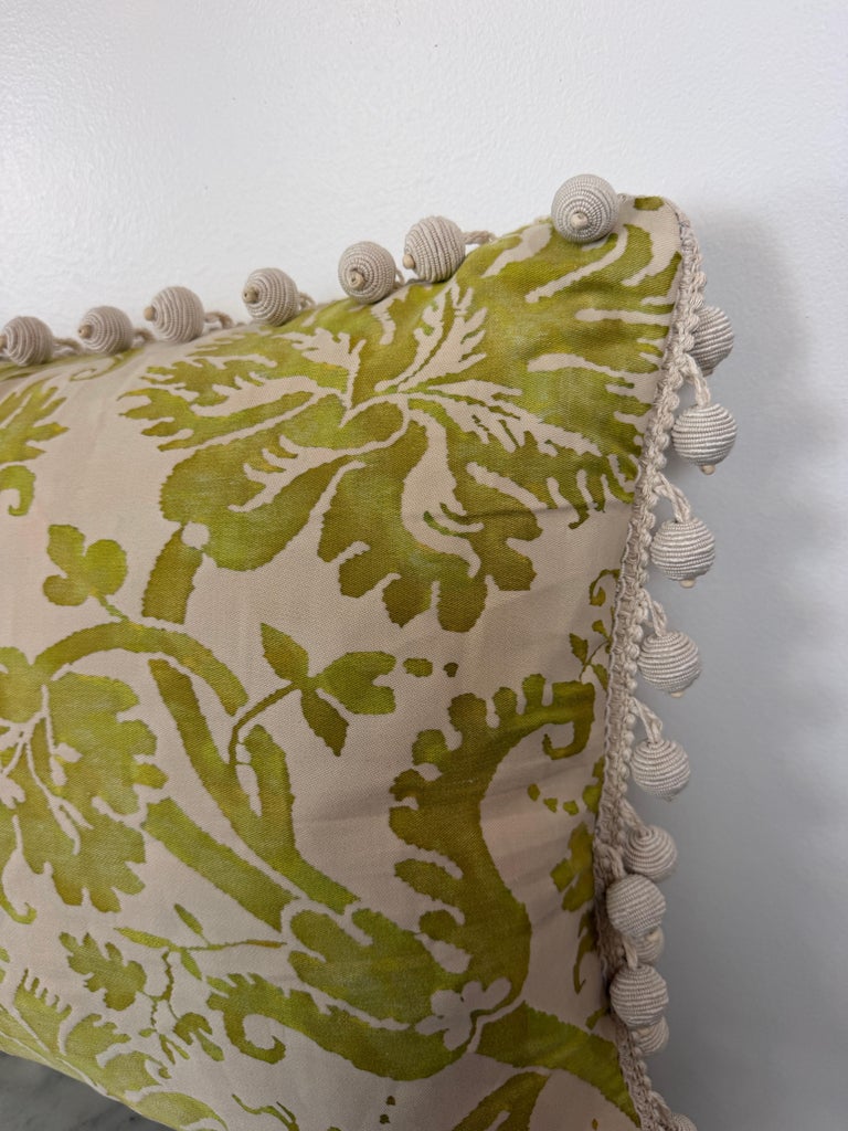 Pair of Mariano Fortuny Pillows - with Designer Pom-Pom Trim