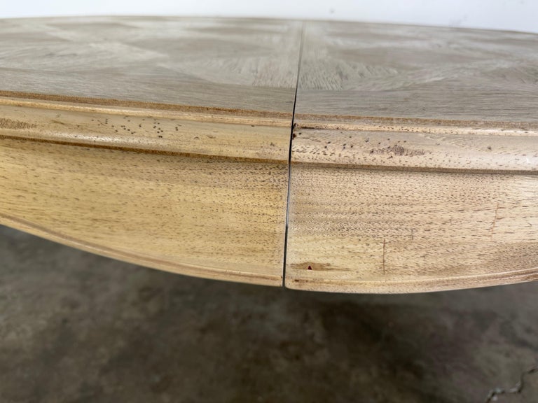 French Provincial Style Bleached Dining Table C. 1930's