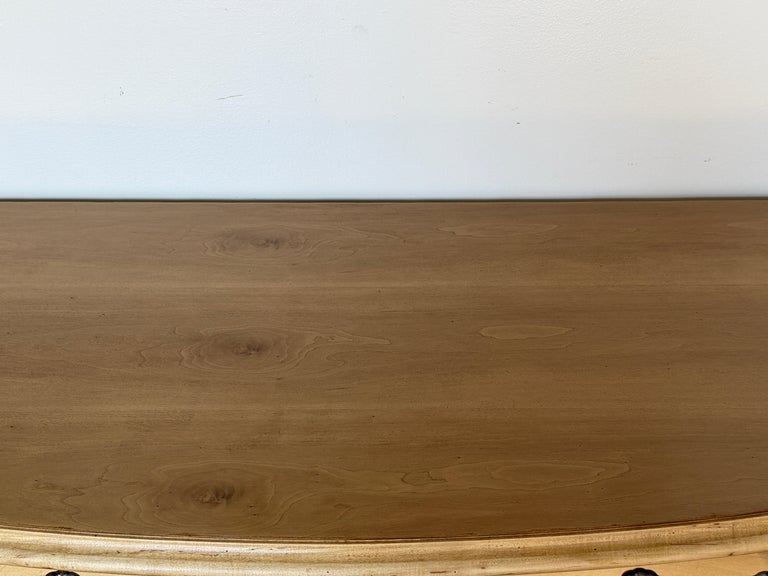 A Sculptural Dutch Bombe Commode in Bleached Maple
