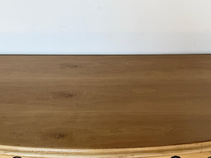 A Sculptural Dutch Bombe Commode in Bleached Maple