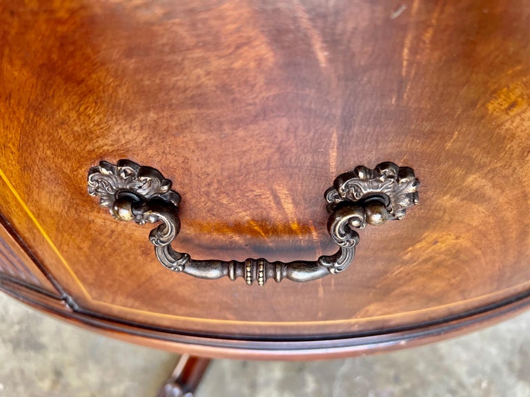 English Leather Top Drum Table C. 1930’s