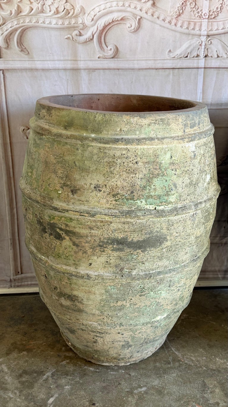 Mediterranean Barrel Olive Jars, Patinated Terracotta