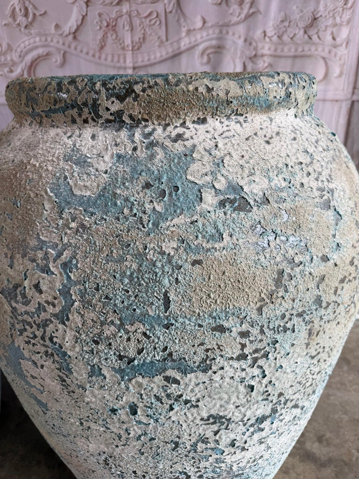 Terra cotta Blue Urns, Garden Elements, Elegant Design