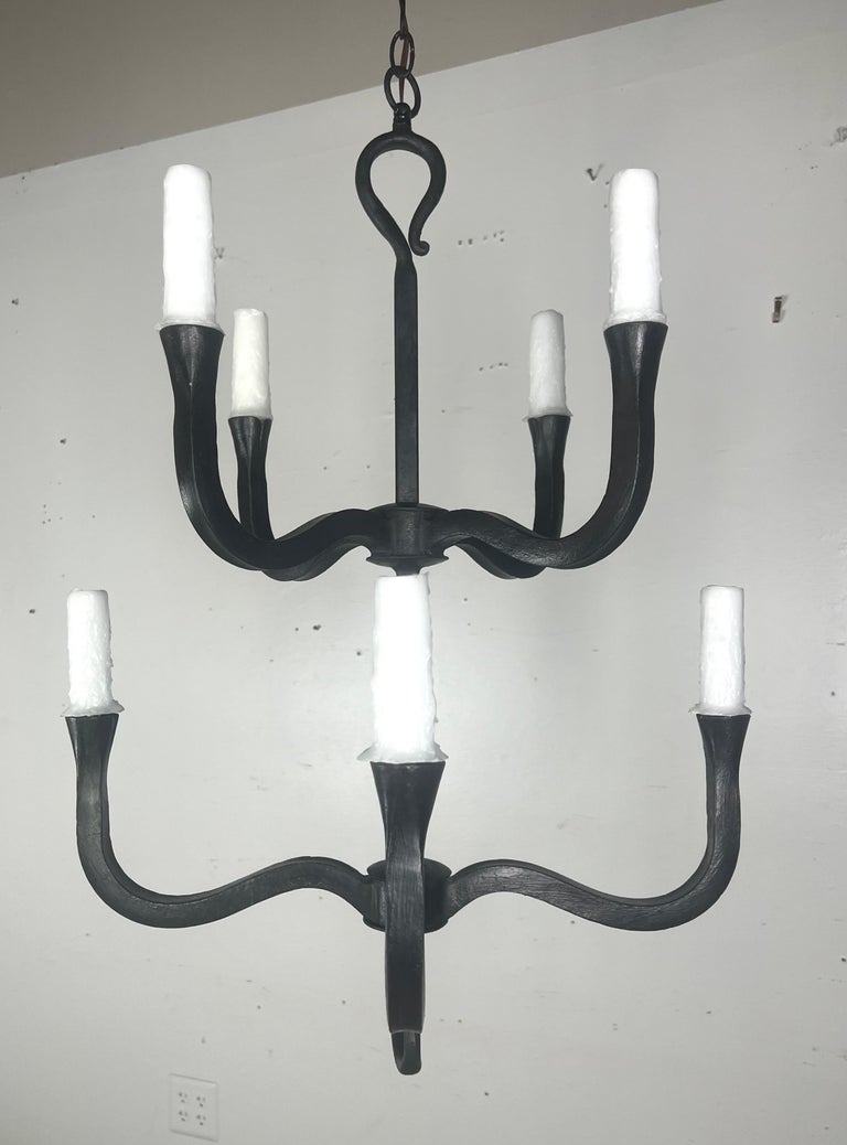 Two-Tier Wrought Iron Chandelier by Melissa Levinson