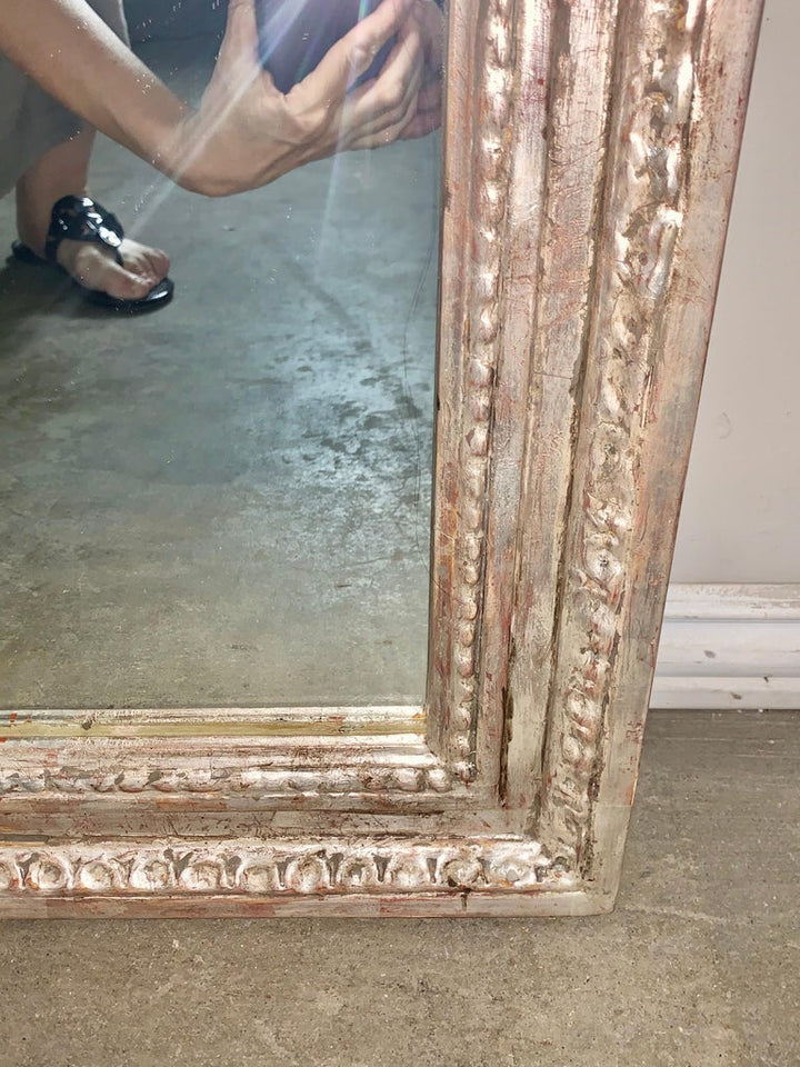 Pair of Silvered Hand Carved Mirrors by MLA