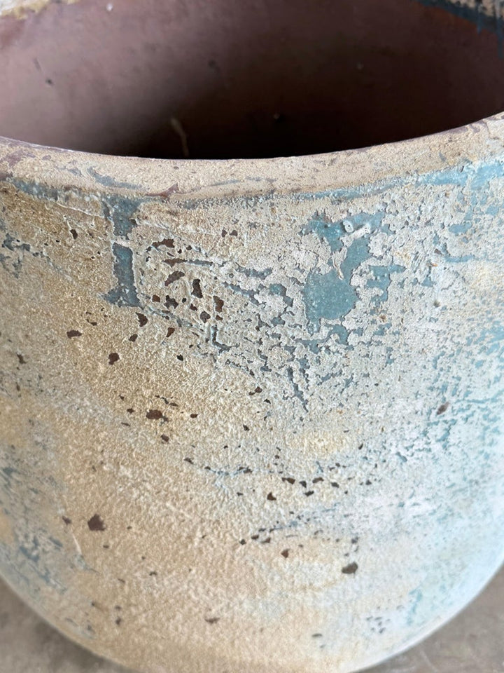 20th Century French Reconstituted Stone Garden Urn with Verdigris Patina