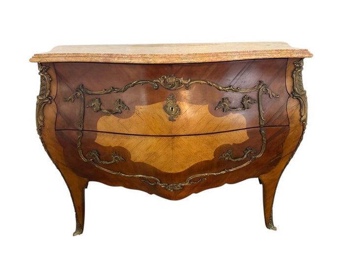 Pair of Spanish Bombe Chests with Portuguese Marble Tops
