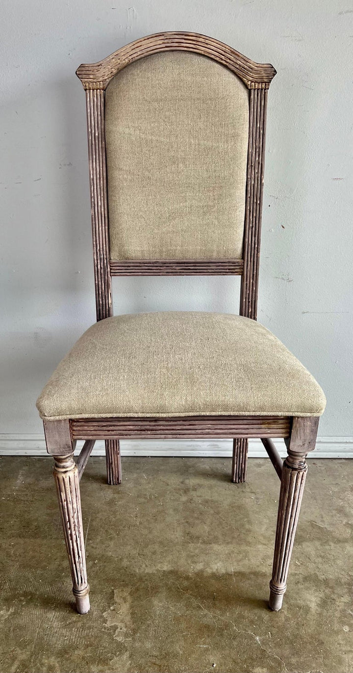 Set of Eight Italian Bleached Dining Chairs C. 1900's