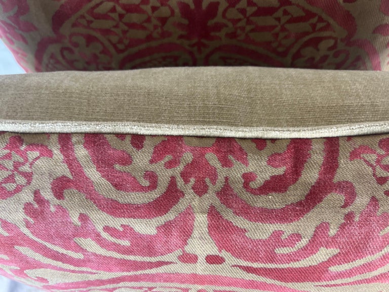 Pair of Orsini Patterned Fortuny Textile Pillows w/ Velvet Backs