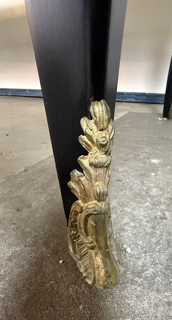 Grand French Louis XVI–Style Oval Dining Table with Gilt Pierced Apron