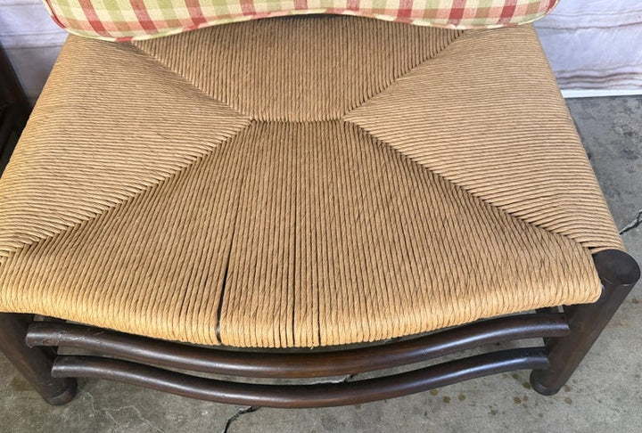 Pair of French Country Style Lounge Chairs w/ Ottomans