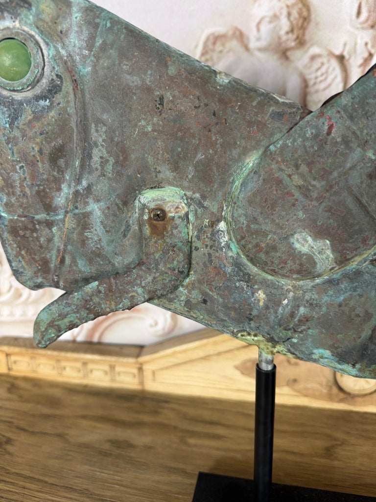 Vintage Verdigris Copper Grasshopper Sculpture
